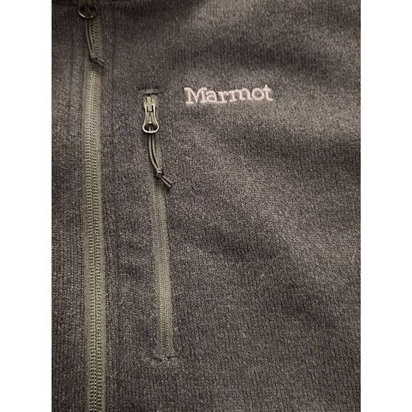 Marmot Fleece Full Zip Jacket womens large Zip pocket embroidered Polyester blk - Picture 7 of 8